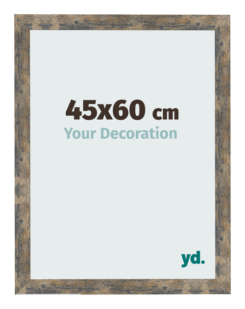 Bilderrahmen 45x60cm Blau Gold Meliert MDF Bologna Vorne Messe | Yourdecoration.de