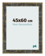 Bilderrahmen 45x60cm Blau Gold Meliert MDF Pisa Vorne Messe | Yourdecoration.de