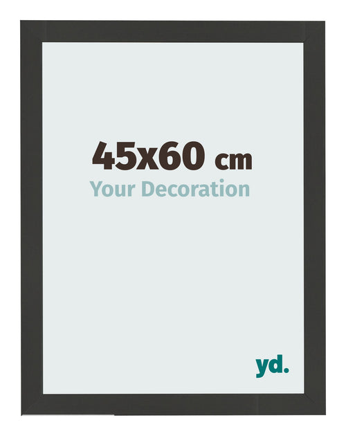 Bilderrahmen 45x60cm Schwarz Gemasert MDF Bologna Vorne Messe | Yourdecoration.de