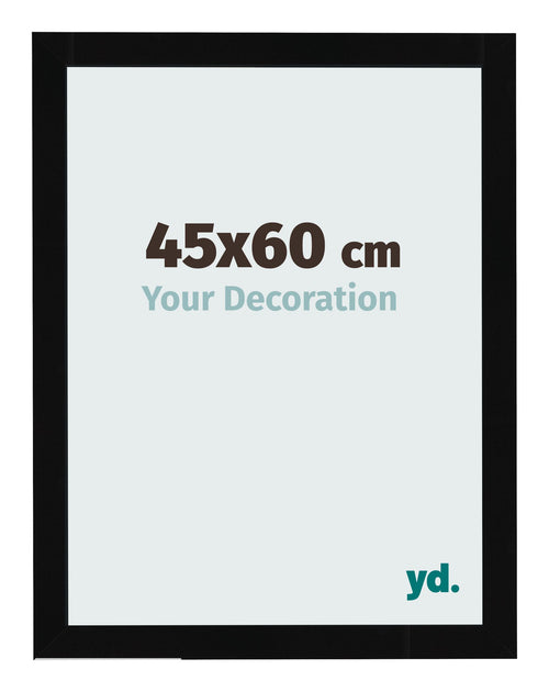 Bilderrahmen 45x60cm Schwarz Hochglanz MDF Bologna Vorne Messe | Yourdecoration.de