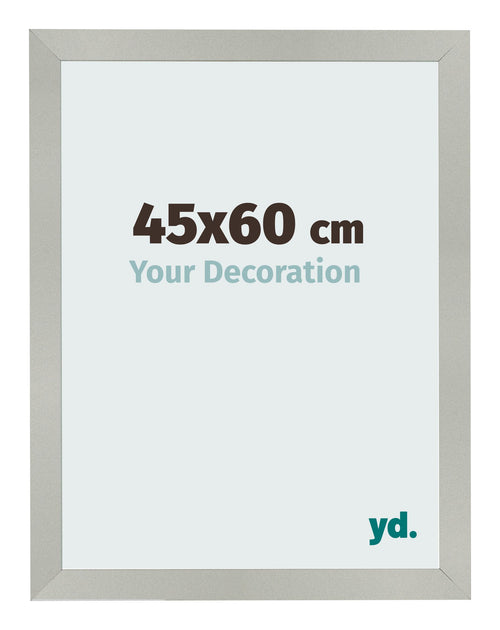 Bilderrahmen 45x60cm Silber Matt MDF Bologna Vorne Messe | Yourdecoration.de