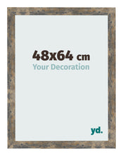 Bilderrahmen 48x64cm Blau Gold Meliert MDF Bologna Vorne Messe | Yourdecoration.de