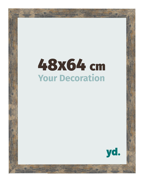 Bilderrahmen 48x64cm Blau Gold Meliert MDF Bologna Vorne Messe | Yourdecoration.de