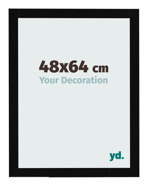 Bilderrahmen 48x64cm Schwarz Hochglanz MDF Bologna Vorne Messe | Yourdecoration.de
