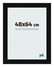 Bilderrahmen 48x64cm Schwarz Silber Poliert MDF Pisa Vorne Messe | Yourdecoration.de
