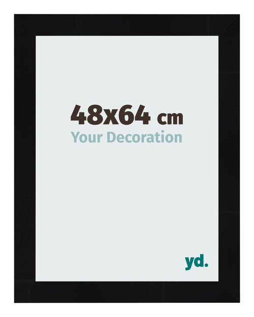 Bilderrahmen 48x64cm Schwarz Silber Poliert MDF Pisa Vorne Messe | Yourdecoration.de