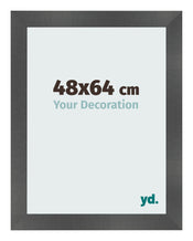 Bilderrahmen 48x64cm Schwarz Silber Poliert MDF Pisa Vorne Messe | Yourdecoration.de