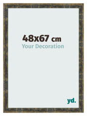 Bilderrahmen 48x67cm Blau Gold Meliert MDF Pisa Vorne Messe | Yourdecoration.de