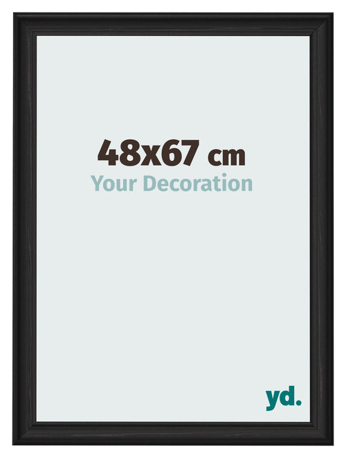 Bilderrahmen 48x67cm Schwarz Gemasert MDF Lazio Vorne Messe | Yourdecoration.de