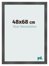Bilderrahmen 48x68cm Schwarz Silber Poliert MDF Pisa Vorne Messe | Yourdecoration.de