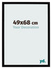 Bilderrahmen 49x68cm Schwarz Hochglanz MDF Bologna Vorne Messe | Yourdecoration.de
