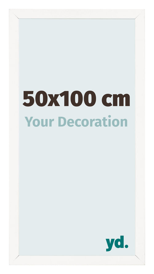 Bilderrahmen 50x100 cm Weiss Hochglanz MDF Bologna Vorne Messe | Yourdecoration.de