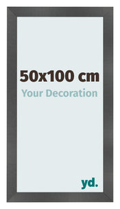 Bilderrahmen 50x100cm Schwarz Silber Poliert MDF Pisa Vorne Messe | Yourdecoration.de