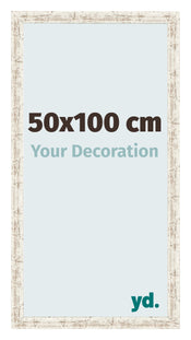 Bilderrahmen 50x100cm Weiß Vintage MDF Bologna Vorne Messe | Yourdecoration.de