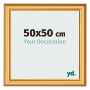 Bilderrahmen 50x50cm Gold Matt MDF Lazio Vorne Messe | Yourdecoration.de