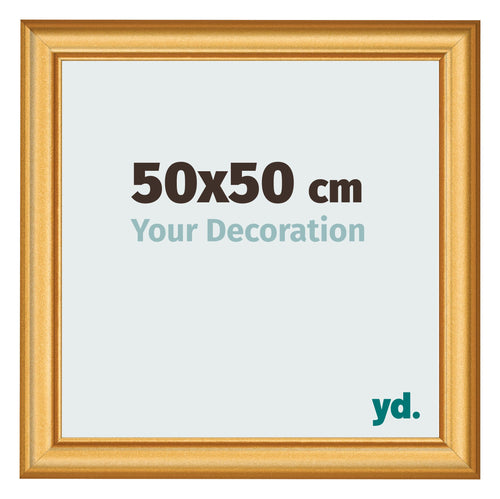 Bilderrahmen 50x50cm Gold Matt MDF Lazio Vorne Messe | Yourdecoration.de