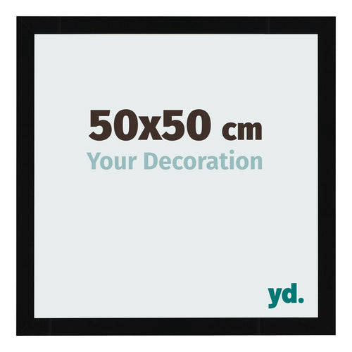 Bilderrahmen 50x50cm Schwarz Hochglanz MDF Bologna Vorne Messe | Yourdecoration.de