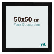 Bilderrahmen 50x50cm Schwarz Silber Poliert MDF Pisa Vorne Messe | Yourdecoration.de