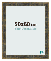 Bilderrahmen 50x60cm Blau Gold Meliert MDF Pisa Vorne Messe | Yourdecoration.de