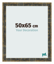 Bilderrahmen 50x65cm Blau Gold Meliert MDF Pisa Vorne Messe | Yourdecoration.de