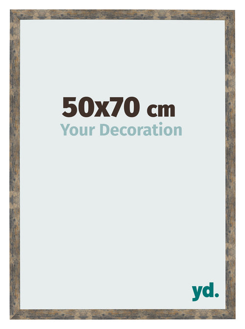 Bilderrahmen 50x70cm Blau Gold Meliert MDF Bologna Vorne Messe | Yourdecoration.de