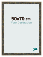 Bilderrahmen 50x70cm Blau Gold Meliert MDF Pisa Vorne Messe | Yourdecoration.de