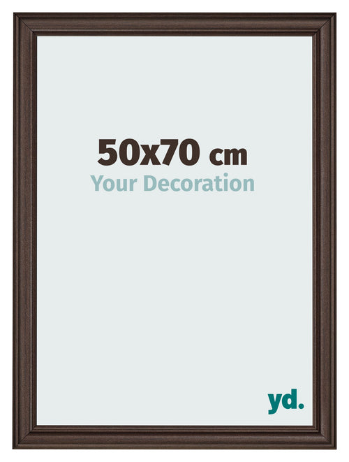 Bilderrahmen 50x70cm Eiche Dunkel MDF Lazio Vorne Messe | Yourdecoration.de
