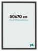 Bilderrahmen 50x70cm Schwarz Gemasert MDF Bologna Vorne Messe | Yourdecoration.de