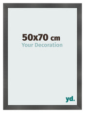 Bilderrahmen 50x70cm Schwarz Silber Poliert MDF Pisa Vorne Messe | Yourdecoration.de