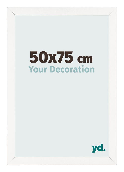Bilderrahmen 50x75 cm Weiss Hochglanz MDF Bologna Vorne Messe | Yourdecoration.de