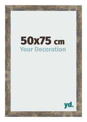 Bilderrahmen 50x75cm Blau Gold Meliert MDF Bologna Vorne Messe | Yourdecoration.de