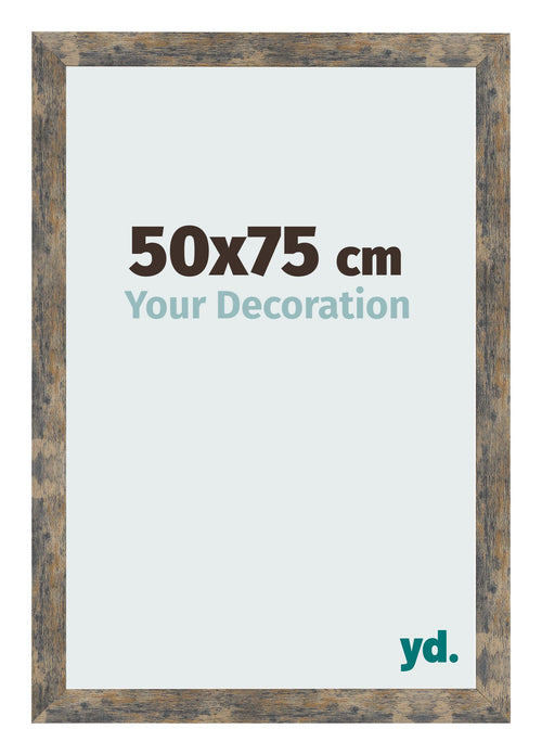 Bilderrahmen 50x75cm Blau Gold Meliert MDF Bologna Vorne Messe | Yourdecoration.de