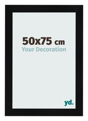 Bilderrahmen 50x75cm Schwarz Silber Poliert MDF Pisa Vorne Messe | Yourdecoration.de