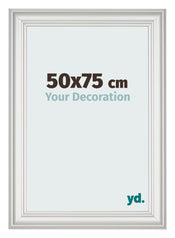 Bilderrahmen 50x75cm Weiss Gewischt MDF Lazio Vorne Messe | Yourdecoration.de