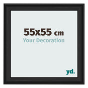 Bilderrahmen 55x55cm Schwarz Gemasert MDF Lazio Vorne Messe | Yourdecoration.de