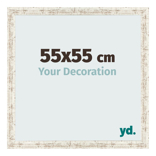 Bilderrahmen 55x55cm Weiß Vintage MDF Bologna Vorne Messe | Yourdecoration.de