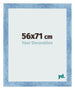 Bilderrahmen 56x71cm Hellblau Gewischt MDF Pisa Vorne Messe | Yourdecoration.de