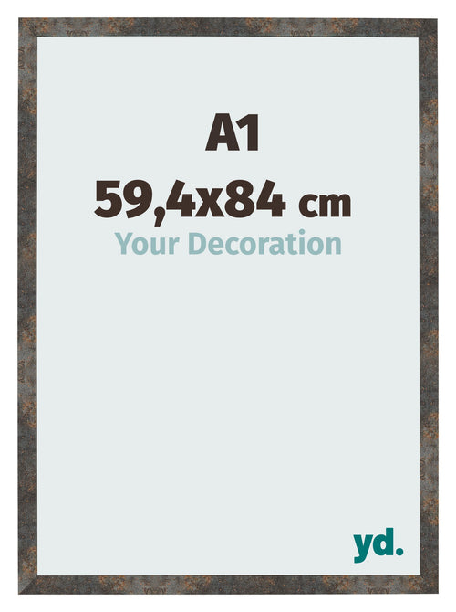 Bilderrahmen 59 4x84 cm A1 Oxidiertes Metall MDF Bologna Vorne Messe | Yourdecoration.de