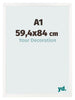 Bilderrahmen 59 4x84 cm A1 Weiss Hochglanz MDF Bologna Vorne Messe | Yourdecoration.de