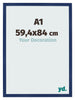 Bilderrahmen 59 4x84cm A1 Dunkelblau Gewischt MDF Bologna Vorne Messe | Yourdecoration.de