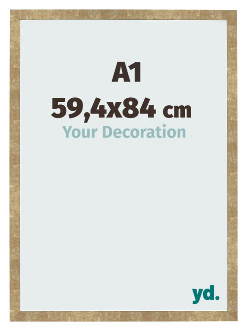 Bilderrahmen 59 4x84cm A1 Gold Antik MDF Bologna Vorne Messe | Yourdecoration.de