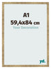 Bilderrahmen 59 4x84cm A1 Gold Antik MDF Bologna Vorne Messe | Yourdecoration.de