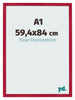 Bilderrahmen 59 4x84cm A1 Rot MDF Bologna Vorne Messe | Yourdecoration.de