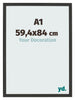 Bilderrahmen 59 4x84cm A1 Schwarz Gemasert MDF Bologna Vorne Messe | Yourdecoration.de