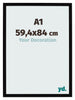 Bilderrahmen 59 4x84cm A1 Schwarz Hochglanz MDF Bologna Vorne Messe | Yourdecoration.de