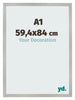 Bilderrahmen 59 4x84cm A1 Silber Matt MDF Bologna Vorne Messe | Yourdecoration.de