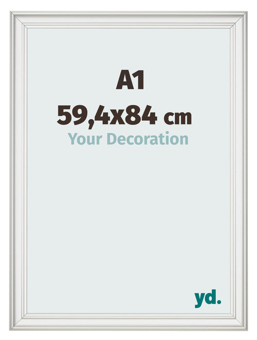 Bilderrahmen 59 4x84cm A1 Weiss Gewischt MDF Lazio Vorne Messe | Yourdecoration.de