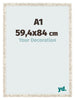 Bilderrahmen 59 4x84cm A1 Weiß Vintage MDF Bologna Vorne Messe | Yourdecoration.de