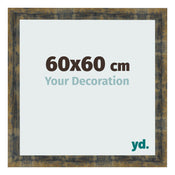 Bilderrahmen 60x60cm Blau Gold Meliert MDF Pisa Vorne Messe | Yourdecoration.de