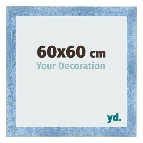 Bilderrahmen 60x60cm Hellblau Gewischt MDF Pisa Vorne Messe | Yourdecoration.de